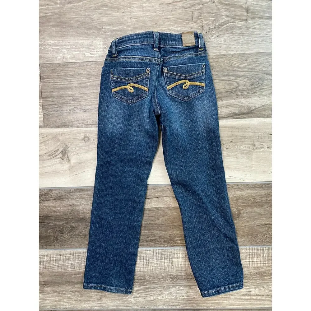 Justice Jeans Simply Low 7R Girls Blue Denim Jeans Cotton Spandex